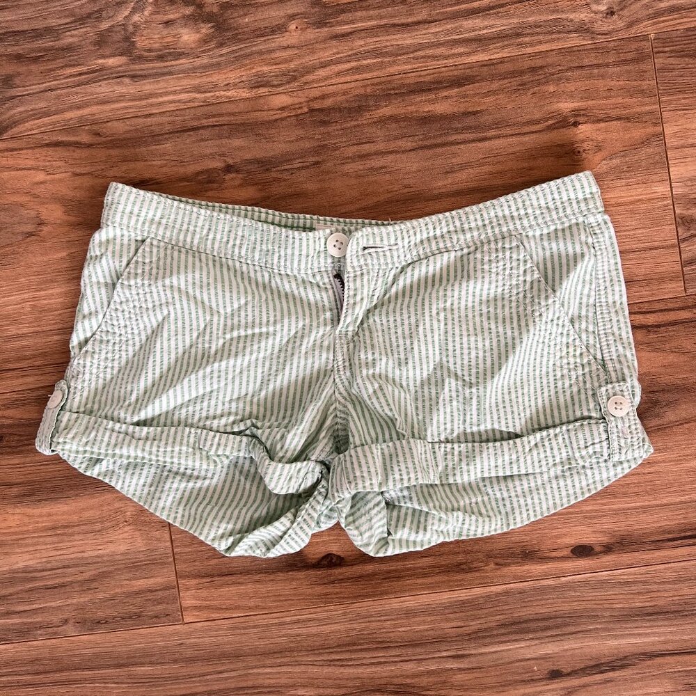 Abercrombie & Fitch Mint Green Striped Women’s Shorts